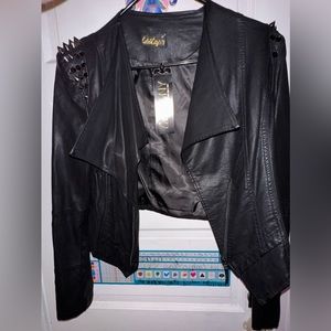 CELEB CITY FAUX LEATHER JACKET SIZE LARGE